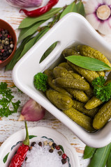 Pickled cucumbers with spices