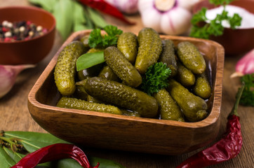 Pickled cucumbers with spices