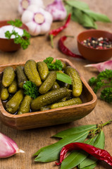 Pickled cucumbers with spices