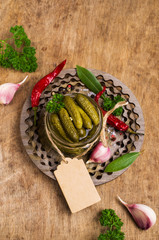 Pickled cucumbers with spices