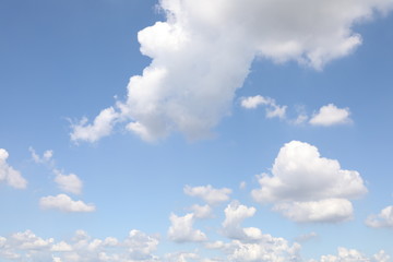 Obraz premium Cloudy blue sky abstract background, blue sky background with tiny clouds