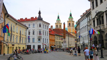 Buildings in Ljubljana in Slovenia