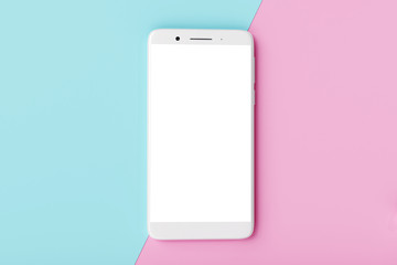 Smartphone on pastel colors background. 3d rendering