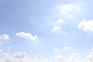 Fototapeta premium Cloudy blue sky abstract background, blue sky background with tiny clouds