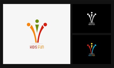 abstract kids fun logo