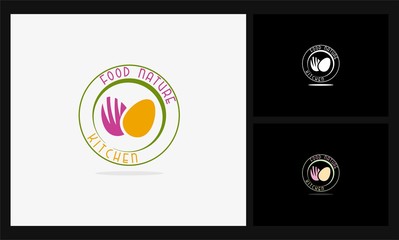abstract spoon icon restaurant logo