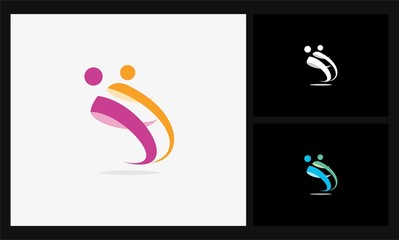 abstract swirl human logo