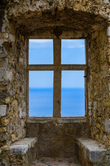On the streets of a medieval village .Roquebrune-Cap-Martin. French Riviera. Cote d'Azur.