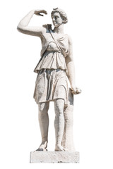sculpture of the ancient Greek god Artemis isolate
