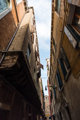 Fototapeta na wymiar Colored buildings of Venice against the sky