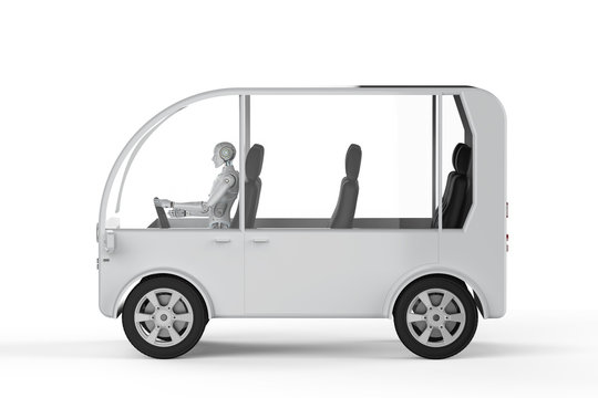 robot driving mini bus