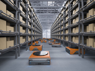 warehouse robot working