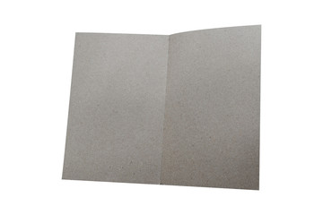 Top view brown paper open for notes with clipping path and empty space for text.