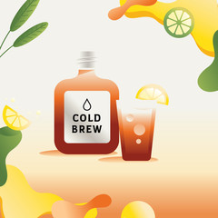 colorful nitro cold brew illustration