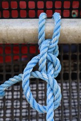 Fototapeta na wymiar Blue Nautical Fishing Rope