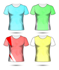  t-shirt templates abstract geometric collection of different colors polygonal mosaic