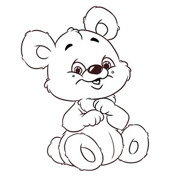 Cheerful bear sitting coloring page cartoon illustration isolated image
kind smile