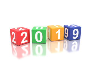 New Year 2019 Creative Design Concept - 3D Rendered Image