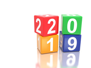 New Year 2019 Creative Design Concept - 3D Rendered Image