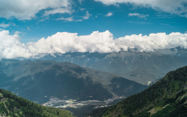 Fototapeta na wymiar mountain panorama nature landscape peak sky cloud