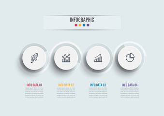 Infographic design vector and marketing icons can be used for workflow layout, diagram, annual report, web design. Business concept with 4 options, steps or processes.