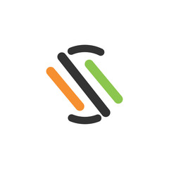 S abstract line logo vector