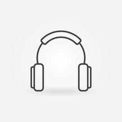 Headphones outline simple vector concept icon