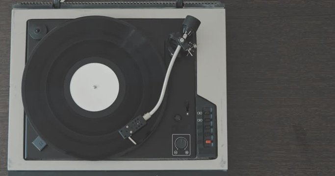 Loop Vintage Vinyl Turntable Record Player From Top