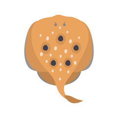 Stingray color vector icon. Flat design