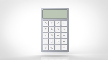 電卓　シルバー　正面