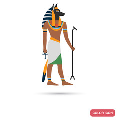 Anubis god color flat icon for web and mobile design