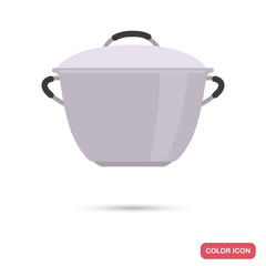 Saucepan color flat icon for web and mobile design