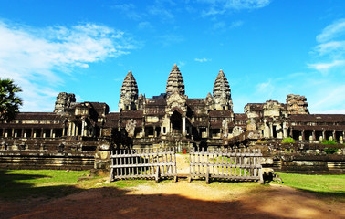 Fototapeta premium Panorama of Angkor Wat Temple in Siem Reap in Cambodia, Asia