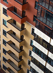 Windows and balconies of the new house.