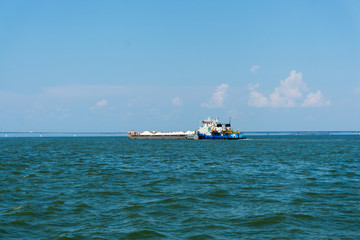 ship on the Volga River, Ulyanovsk, Russia