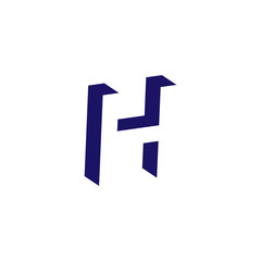 H Letter logo in negative space icon vector template