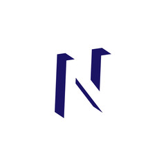 N Letter logo in negative space icon vector template