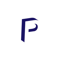 P Letter logo in negative space icon vector template