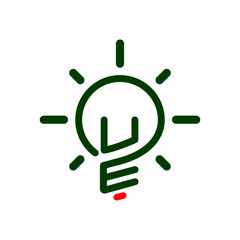 UE Initial Letter with creative bulb Logo vector element. Initial letter bulb Logo Template