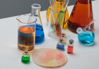 Test tubes on a table