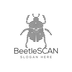 Beetle Scan Technology Logo vector Element. Animal Technology Logo Template