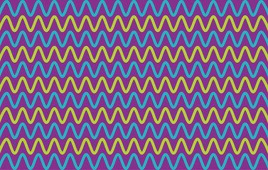 Purple and green wavy lines in a pattern