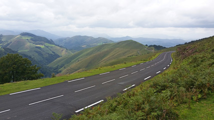 Road accross the hills of the Basque country