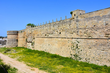 Fototapeta na wymiar Italy, Otranto, Aragonese castle, XI century. View and details.