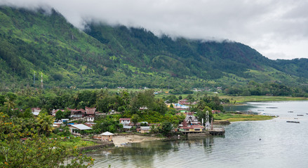 Fototapeta na wymiar Lake Toba in the Indonesian island of Sumatra