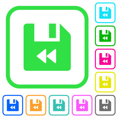 File fast backward vivid colored flat icons