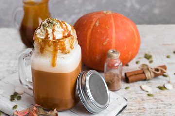 Pumpkin Latte with a cap of whipped cream