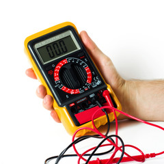 Frame with many hands holding different work tools for construction and repairing