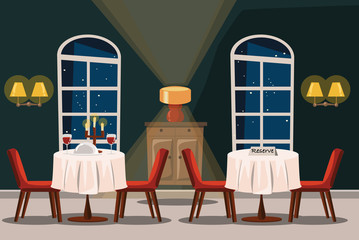 restaurants interior vector illustration