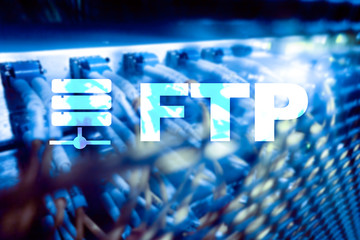 FTP - File transfer protocol. Internet and communication technology concept.